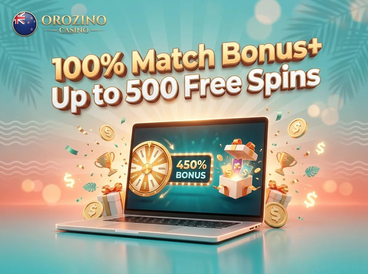 100% Match Bonus+ Up to 500 Free Spins